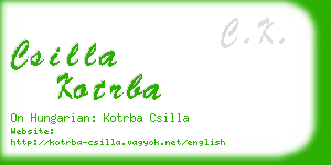 csilla kotrba business card